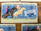 Lot Of 5 Vintage 1945 American Express Travelers Cheques Ink Blotters     Wwii Era