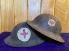 Wwi U s  Helmets-2 Ambulance Service medics    -complete W liners straps