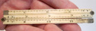 Antique 3-fold 12  Ruler Unsigned  Likely British  Silver End Caps Ultra Thin