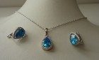 Pendant   Earring Set W  7 20 Ct Topaz   Accents  925 Sterling Silver