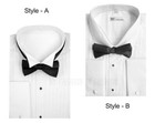 Men s French Cuff regular Cuff White Tuxedo Dress Shirt Wing Collar With Bow-tie