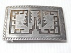 Antique Vintage 75 7g Hopi Indian Sterling Silver Western Rodeo Buckle - A     