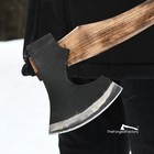 Bushcraft Viking Axe Carbon Steel Camping Hatchet Ash Wood Outdoors Survival