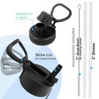 Sports Stainless Steel Insulated Water Bottle With Straw  Spout Lid