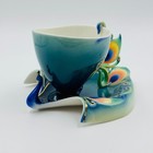 Franz Kathy Ireland Porcelain Peacock Splendor Luminescence Teacup And Saucer