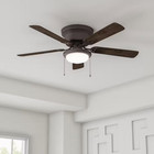 Hugger 52 In  Ceiling Fan With Led Light Espresso Bronze Low Ceiling Flush Mount