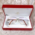 Vintage Cartier Eyeglasses Eyewear Panthere Silver Frame 56-14-135 With Case