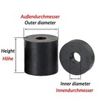 Rubber Spacer Round Anti Vibration Isolation Pads Isolator Bushing Spacer Washer
