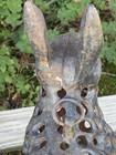 Antique Japanese Heavy  Cast Iron Rabbit Tea Light Garden Lantern