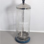 Vintage Barbicide Disinfectant Jar King Research Glass 11 5 Inch Barber Salon