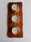 Vintage Sunbeam 3 Gauge Nautical Wall Weather Station Humidity Baro  Thermometer