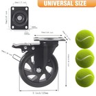 5 Inch Caster Wheels Heavy Duty With Brake 2200lbs swivel Plate Casters Set Of 4