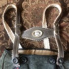 Vintage Suede German Children s Gray Lederhosen Shorts Bib Adjustable Size 52