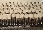 Antique 1940 U Of Notre Dame Varsity Football Team Panoramic Photo Early Vintage