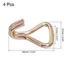 Ratchet Double J Strap Hook Load 4409 Lbs For 2  Tie Down Strap Webbing 4pcs
