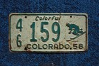 1958 Colorado Skier License Plate   46 - 159