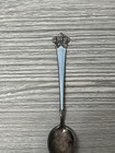 Vintage Norway Crown Sterling Silver Light Blue Enamel Spoon 4    - 8 77 Grams