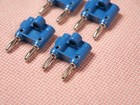 Four Pomona Mdp Stackable Double Banana Plug With Cable Guide 4 Pack Blue