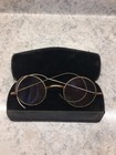Antique Gold Wire Rim Round Glasses W extra Temple   Case