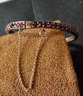 Antique Victorian Bohemian Garnet Bangle Bracelet 100  Complete Claps Clicks
