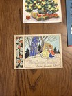 Vintage Christmas Card Holiday Greeting Cards Lot Used Condition Crafts  read 