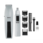 Wahl Mustache   Beard Battery Trimmer Kit W  Nose   Ear Trimmer Silver black
