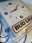 Vintage Large Bud Light Lighted Beer Clock Not Working Cond Pub Bar Man Cave