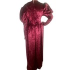 Medieval Costume Renaissance Velvet Gown Burgundy Gold Dress Theater Queen As Is