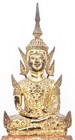Antique 19th Century 8  Thai Rattanakosin Gold Gilt Bronze Buddha Thailand Old