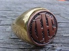 International Harvester Ihc Gold Chrome Ring Size  9 Nos Unique Logo Hi Quality