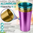 New 6 Pcs Anodized Aluminum Tumblers Drinking Glasses Vintage Retro Metal Cup