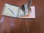 Vintage Silvertone Metal Makeup Powder Compact  Andre Chenier W unused Power