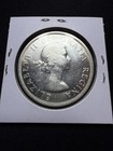 1957 1wl Canadian Silver Dollar Coin 80   1 - Scarce One Waterline Variety