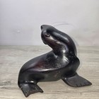 Vintage Carved Wooden Seal Sea Lion Figurine Statue Marine Animal Shelf Decor