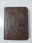 Day-timer Brown Leather Zip Around 7 Ring Binder Organizer Planner 8 x11 