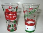 Set Of 2 Christmas Shot Glasses Let It Snow  Meet Me Under The Mistletoe
