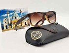Rb4165 Justin 54mm Ray-ban Polarized Sunglasses Matte Tortoise Frame Grey-brown
