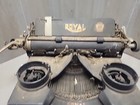 Vintage Antique Royal Typewriter With Dual Beveled Glass Side Panels untested 