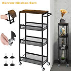 4 Tier Slim Kitchen Storage Cart  Narrow Storage Unit Shelf Trolley Home Office