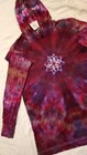 Unisex Small Tie Dye Hooded Long Sleeve Shirt In A Blend Of Red Lotus Flower Des