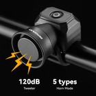 Usb Rechargeable Electric Bike Horn 120db Loud 5 Sounds Bicycle Bell Mtb Black