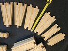 Lot 60 Piece Vintage Wooden Train   Car Camper Track Bridge    Brio-compatible