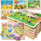 Wooden Puzzles For Toddlers 1-3  6xset Animals Puzzles For Toddlers 2-4 With    