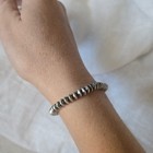 Navajo Handmade 5mm Sterling Silver Pearl Stretch Bracelet By Lavina Dawes