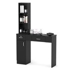 Black Barber Salon Station  W  Shelfhair Styling Beauty Cabinet Spa Equipment