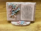 Vintage St Clair Pink Lords Prayer Book Planter Vase Floral 5 