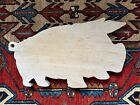 Antique Primitive Country Folk Art Animal Pig Shaped Wooden Cutting Board