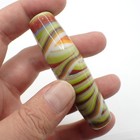 Big 3  Inches Long Focal Tribal Wound Glass Trade Bead African Estate Collection