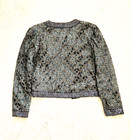 Vtg Adrianna Papell Silk Evening Jacket Sequin Beaded Waist Length Size S