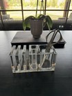 Vintage Guzzini Lucite Desk Organizer Clear Acrylic 1970s Mid Century 4 x4 x8 
